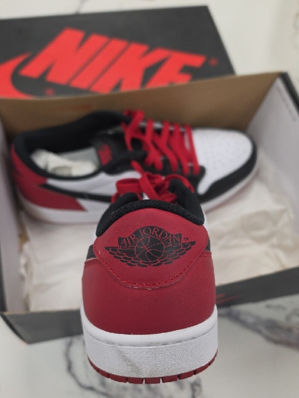 Nike Low-Top Sneakers in Black, White, and Red - Picture 2 of 8